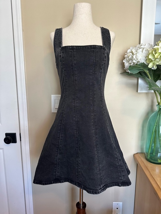 Dresses & Skirts - Abercrombie & Fitch Black Mila Squareneck Denim Mini Dress size XS